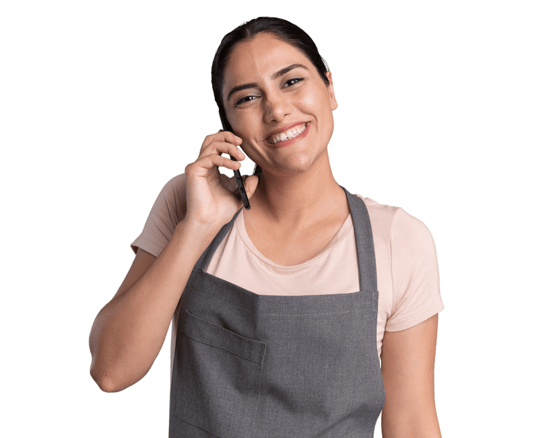 Aliada Megared atendiendo clientes